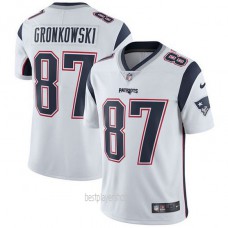 Mens New England Patriots #87 Rob Gronkowski Authentic White Vapor Road Jersey Bestplayer